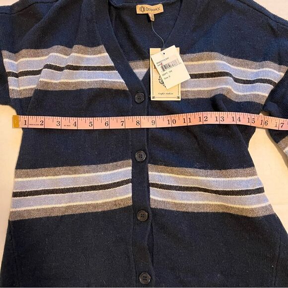 NWT Democracy Blue Striped Alpaca Blend Cardigan in Navy | Size XS - Picture 11 of 11